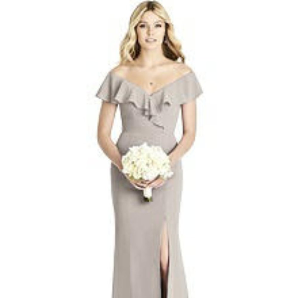 Dessy Social Style 8190 Bridesmaid Dress in Taupe